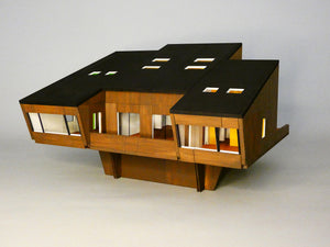 SnapHouse Painted Wood Mountain Cabin Model