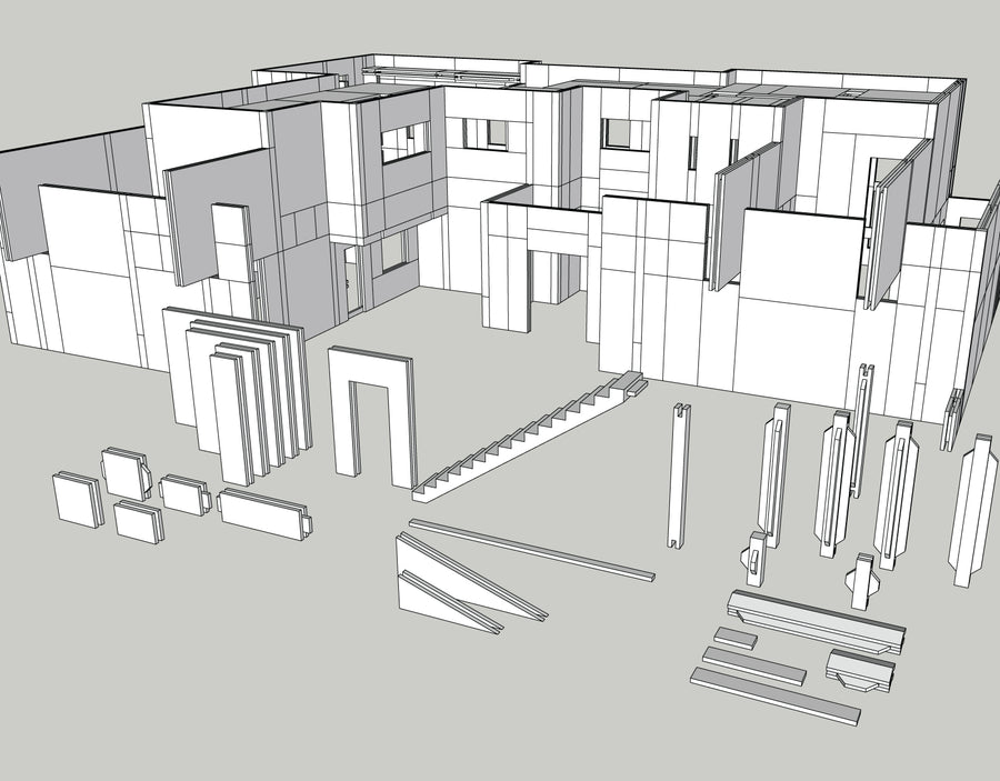 SnapHouse Architectural Scale Model Building Kit | Sample Models
